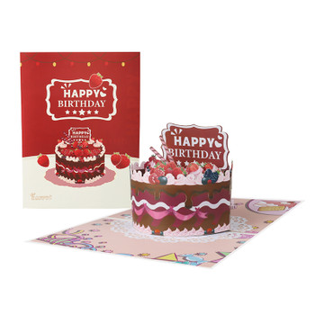 Berry Bliss 3D Birthday Cake Pop Up Card