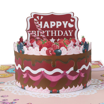 Berry Bliss 3D Birthday Cake Pop Up Card