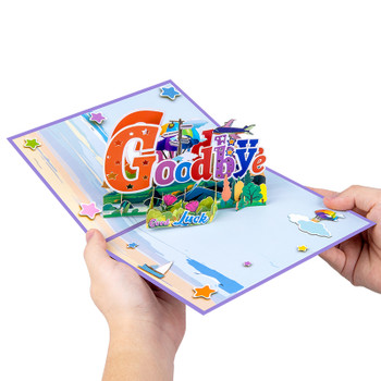 A Vibrant Goodbye & Good Luck 3D Pop Up Happy Farewell Card