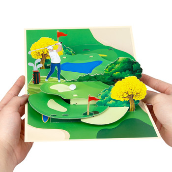 Swing Into Joy Golfer’s Celebration Pop Up Card