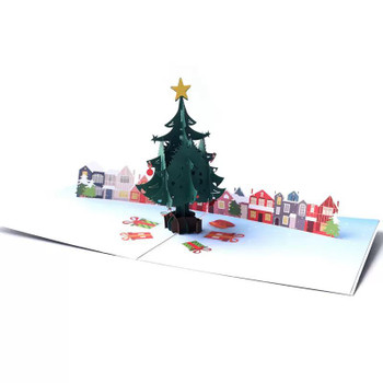 Festive Glow Christmas City Pop Up Card