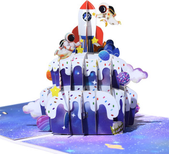 Galaxy Outer Space Design 3D Pop Up Greeting Card