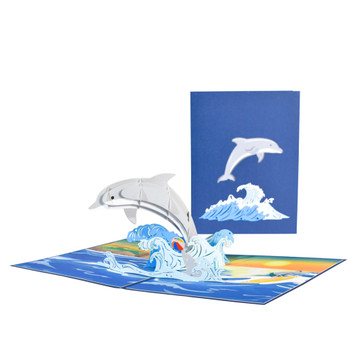 Dolphin Ocean Leap 3D Pop Up Greeting Card - Birthday Holiday Event