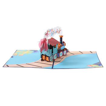 Train Full of Wishes 3D Pop Up Birthday Card