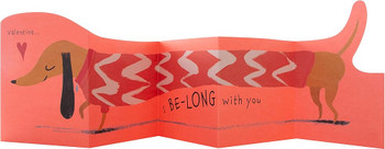 Sausage Dog Design Large Fold Out Jumbo Valentine's Day Card
