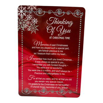 Thinking of You at Christmas Graveside Keepsake Card - Snowy Scene Memorial Card