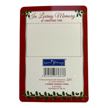 In Loving Memory of a Dear Granddaughter Christmas Graveside Keepsake Card