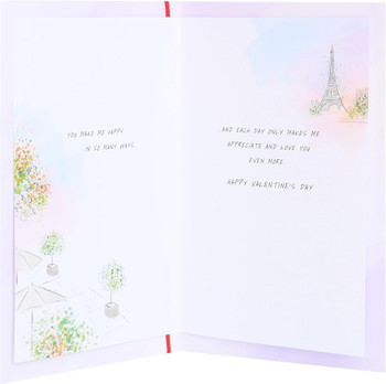 Paris Riverside Scene with Eiffel Tower Design Wife Valentine's Day Card