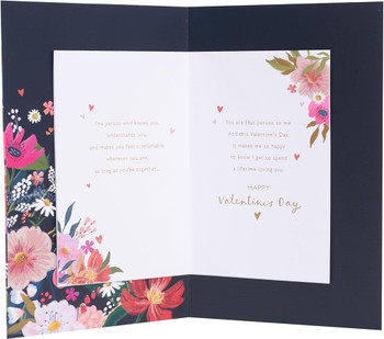 Graphic Florals and Foliage Design Wife Valentine's Day Card