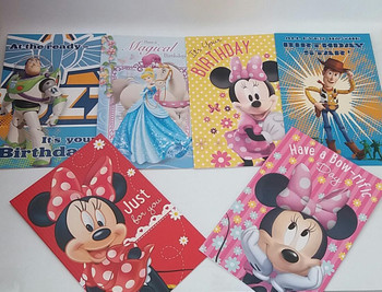 Disney Cards Mix of 12 Birthday Cards