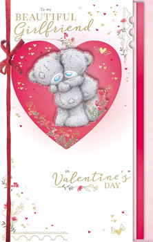 Bears Hugging Beautiful Girlfriend Luxury Handmade Valentine's Day Card