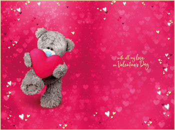 Bear Holding Up Red Heart Husband Keepsake 3D Valentine's Day Card