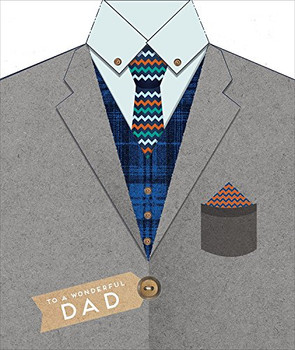 Folded Suit Wonderful Dad Father's Day Card Folded Suit Wonderful Dad Father's Day Card