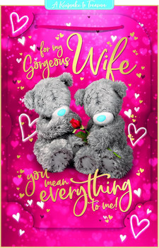 Bears Sat With Rose Wife Keepsake 3D Valentine's Day Card