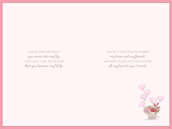 Basket And Balloons Lovely Wife Valentine's Day Card