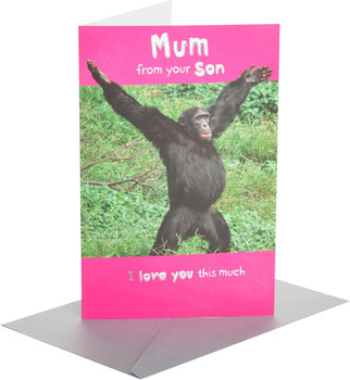 Chimp Design for Mum from Son Mother's Day Card