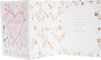 For Mother Flowers and Heart Design Mother's Day Card