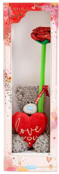 Me To You 4" Love You Heart Bear & Rose Gift Set
