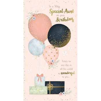 Balloons and Present Special Aunt Birthday Card