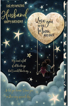 Romantic Night Sky Theme 3D Husband Birthday Card