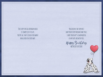Dalmatians And Balloons To The One I Love Birthday Card