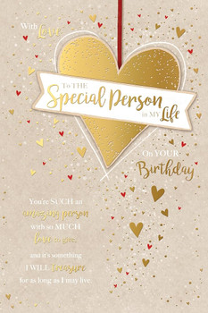 Gold Heart Design Special Person In My Life Birthday Card