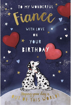 Spotty Dogs Design Fiance Birthday Card