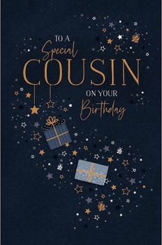 Stars and Gifts Design Cousin Birthday Card