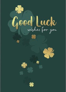 Four Leaf Clovers Good Luck Card