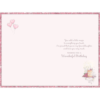 Pink Cake Design Granddaughter Birthday Card