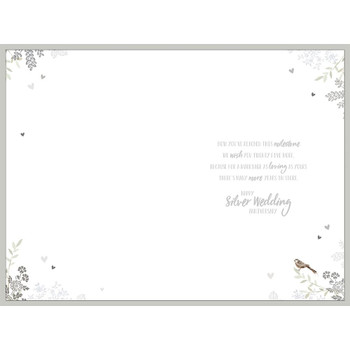 Silver Hearts Design 25th Silver Wedding Anniversary Card