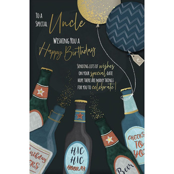 Beer and Balloon Design Uncle Birthday Card