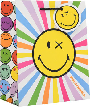 Smiley Design Medium Gift Bag for Birthdays, Thank You Any Occasion
