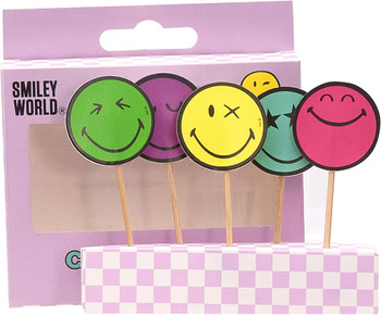 Smiley World Designs Multipack of 5 Cake Toppers for Birthdays, Party's & Celebrations