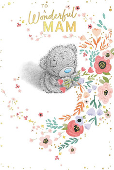 Bear Stood Holding Flowers Wonderful Mam Mother's Day Card