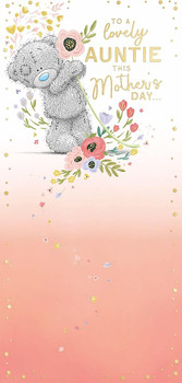 Bear With Flower in Paws Lovely Auntie Mother's Day Card