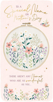 Cross Stitch Flowers Nana Mother's Day Card