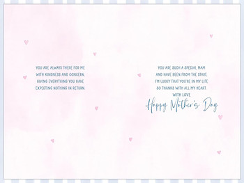 Heart And Verse With Stripes Mam Mother's Day Card