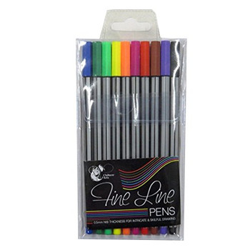 10 Mixed Colours Fineliner Pens 0.5mm