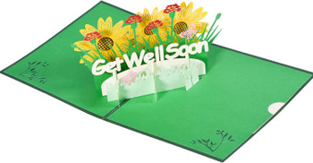 Sunflower & Carnation Garden 3D Pop Up Get Well Soon Card