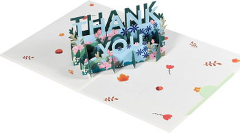 Lettering with Floral Blooms 3D Pop Up Thank You Card