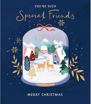 Festive Snow Globe Design Special Friends Christmas Card