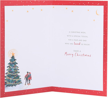Cottage in the Snow Design Mam & Dad Christmas Card