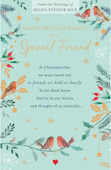 Festive Robins Heartfelt Verse Helen Steiner Rice Special Friend Christmas Card