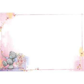 Bear Holding Bouquet Just To Say Blank Card