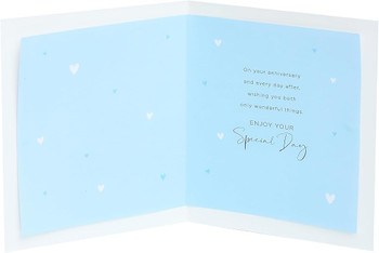 Two Hearts with Pattern Design Anniversary Card