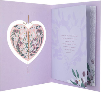 Traditional Illustrated Floral Heart Design Luxury Boxed Mum Birthday, Mother's Day Card