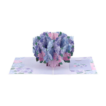 Hydrangea Blue Purple 3D Pop Up Greeting Card