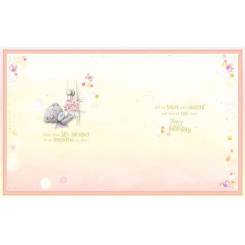 Bear With Jars Of Flowers 50th Birthday Card