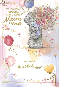 Bear With Bouquet Like A Mum Birthday Card